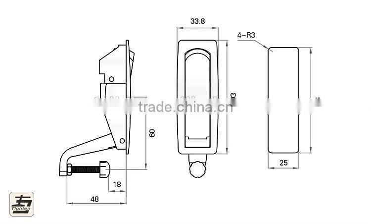 Swing Handle Chrome Plated Metal Plane Lock for electric cabinet
