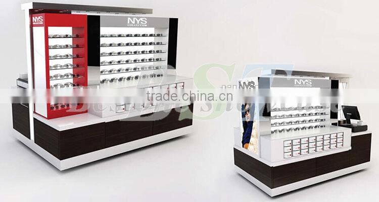 Modern display case top 3x3W LED lights NYS sunglass kiosk