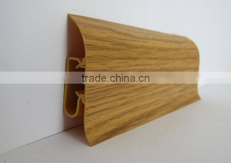 Cheap price polyurethane flooring baseboard pvc moulding ( size 2700*54mm)