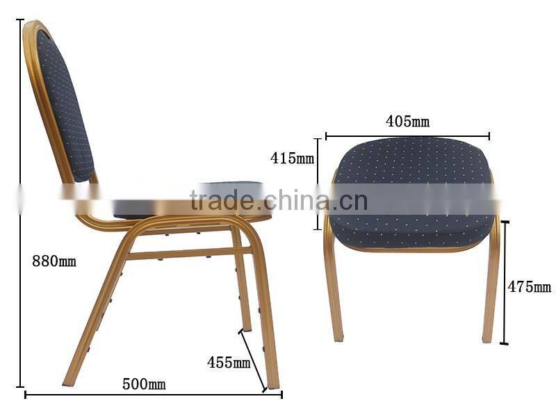 Hot furniture aluminum frame stacking gold cheaper banquet chair for sale