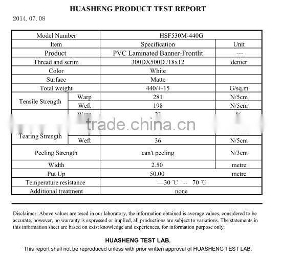 vinyl pvc laminated frontlit flex banner