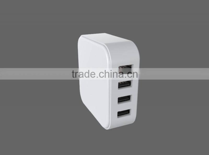 USB Charger - 5-Port Desktop USB Charging Station With Built in three 1A ports and two 2.4A ports