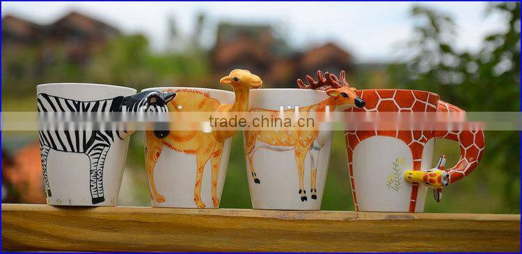 Ceramic 3D animal shape mugs for coffee or tea novelty cups food grade stoneware