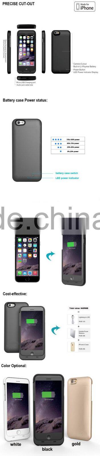 mfi certified high quality battery case for iphone 5 battery case with 2200mAh Li-polymer battery for iphone 5se