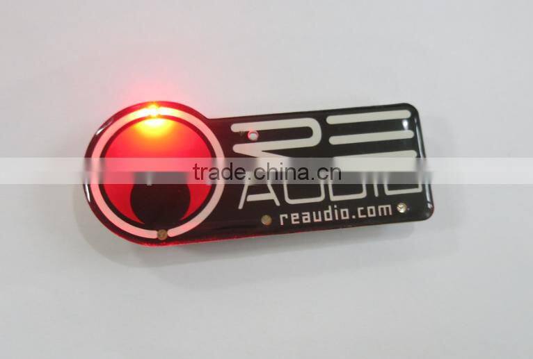 Round Shape Blinking LED light Badges for souvenir gifts