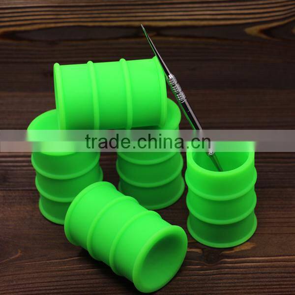 Customized silicone non-stick container 26ml concentrate oil silicone wax barrel drum silicone weed jar
