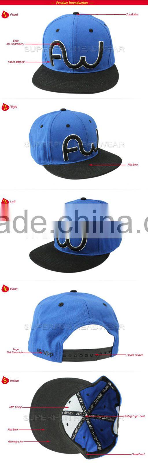 2014 new fashion preferred 3D embroidery snapback hat