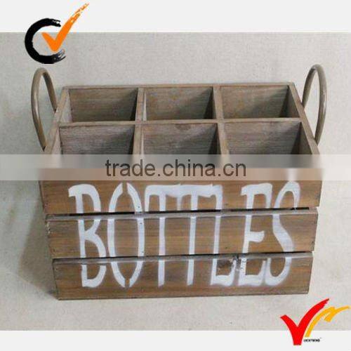 Nature Wooden Beer Bottle Holder with Handle