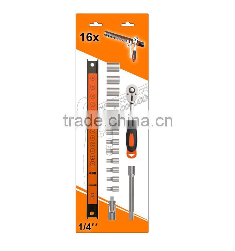 16PCS 1/4'' New Style Universal Magnedtic Socket Wrench Set