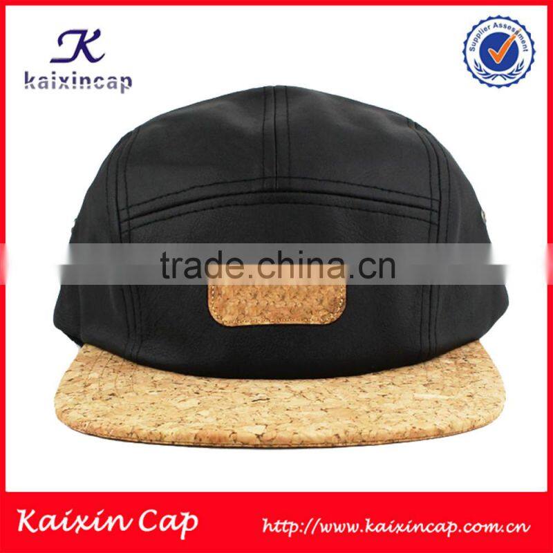 custom cork brim 5 panel hat with your design logo wholesale