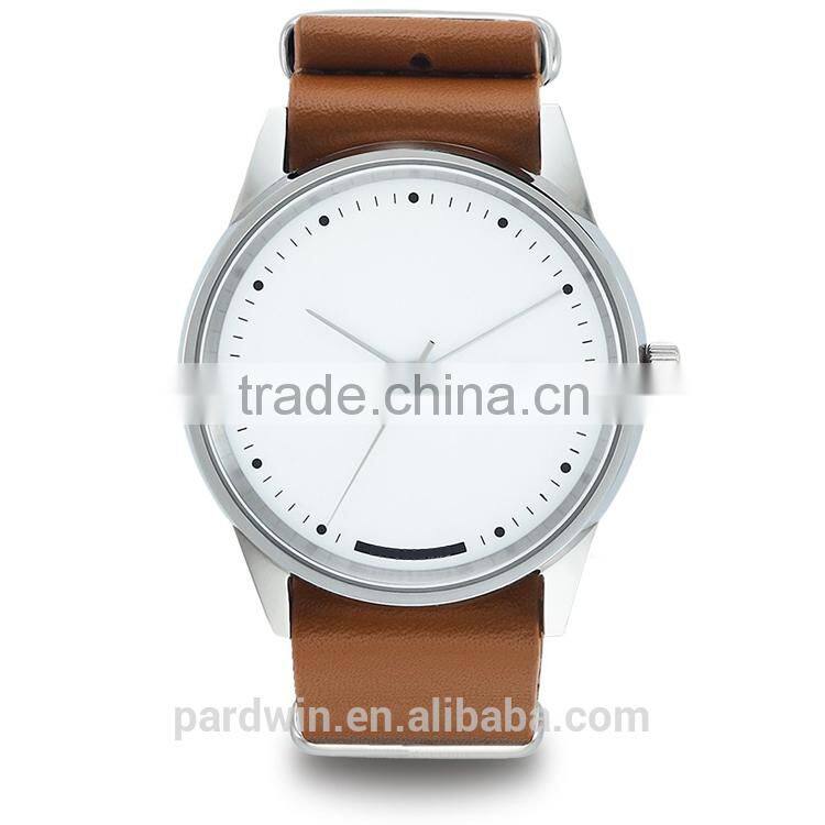 Smooth grained soft calf leather strap 22mm width stainless steel hardware strap 10ATM water resistance japan movement date