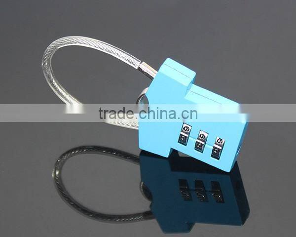 Steel Wire Resettable 3 Digit Combination Travel Luggage Suitcase Padlock Alloy T-shirt Metal Digital Locker Lock