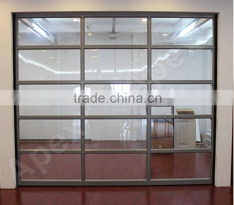 Glass garage door clear glass tempered glass overhead sectional door automatic motorized
