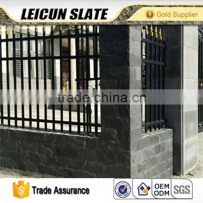 Mushroom Stone Black Slate Tiles & Slabs for Wall Cladding in China