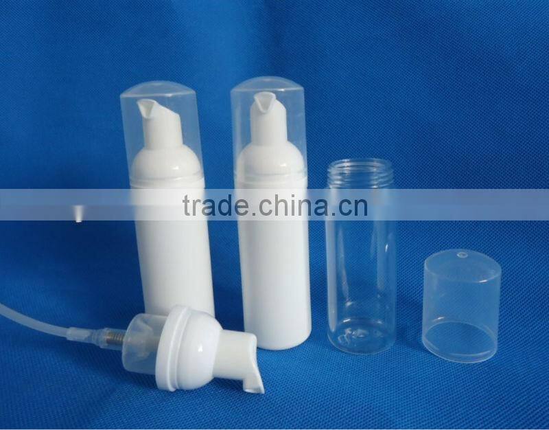 50ml PET/HDPE empty plastic foam pump bottles, empty cosmetic foaming pump bottles