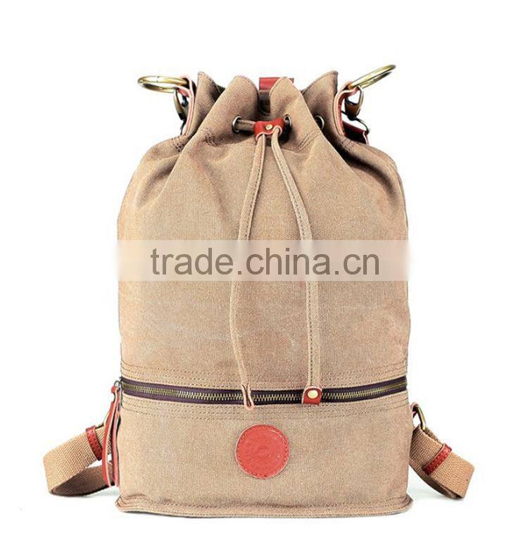 Green beautiful custom logo high standard school drawstring backpack bag