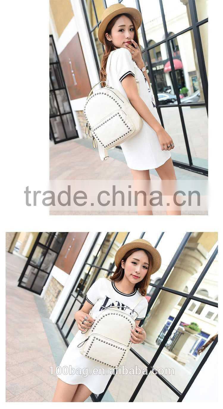 Hot sale Korea style Pu leather backpack for girls/most popular