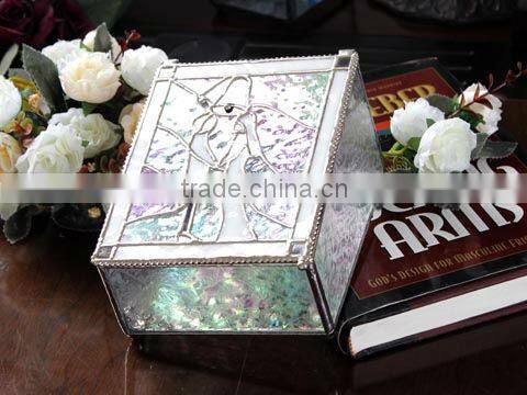 MX160097 wholesale rainbow shining stained glass jewelry box for wedding gift
