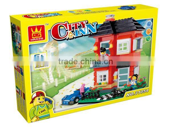 play toy kid educational intelligent villa block toys
