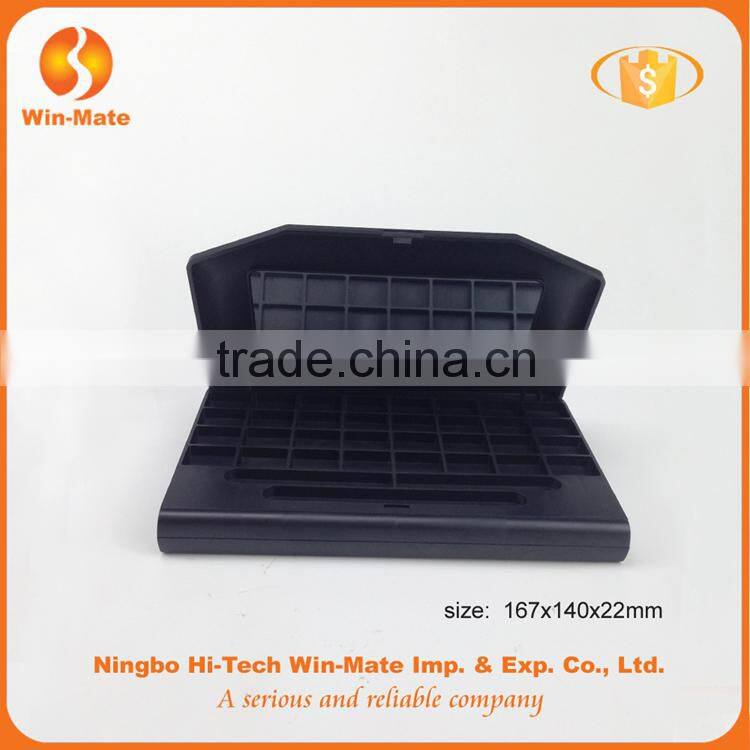 Factory promotion! 2 layer foldable 5 color black large Eyeshadow Palette box with mirror