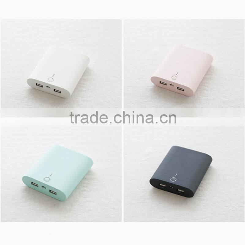Rubber oil processed portable mobile power bank with dual USB outputs