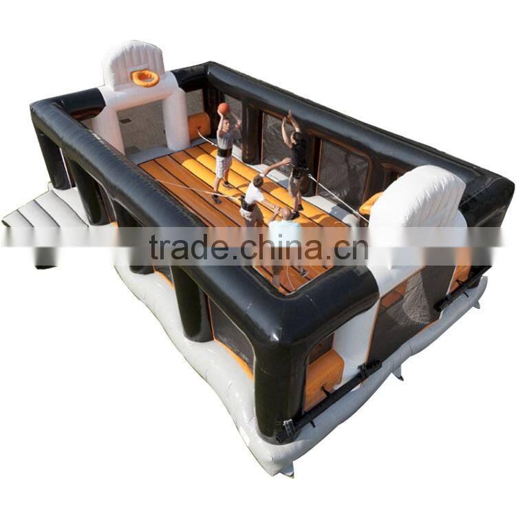 new designed interesting inflatable interactive soccer basketball arena games for adults