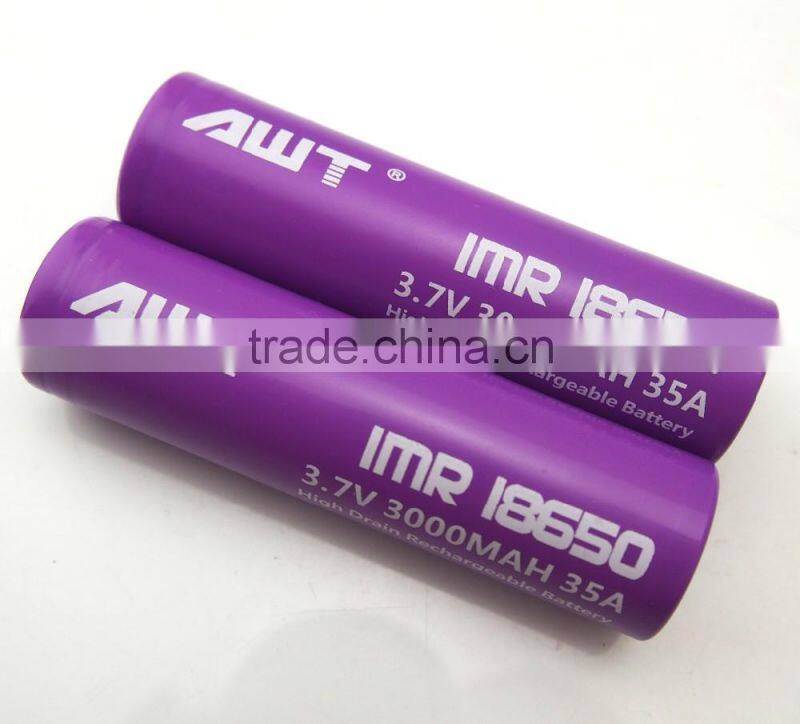 AWT Purple 18650 3000mah 35A LITE 65W vape mod box mod philippine mod vape nugget ecig mod awt 18650 high drain vape mechanical