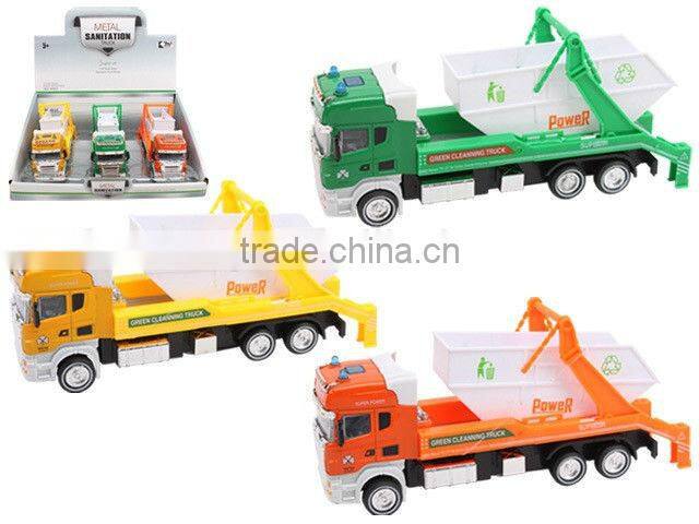 Alloy 1:42 scale model garbage truck toy for sale