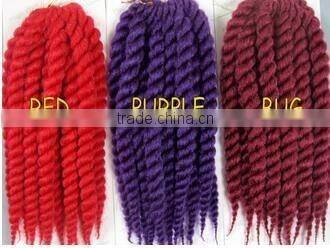 High Quality 12" 24'' 2X Havana Mambo Twist Braids With Synthetic Crochet Hair Extension