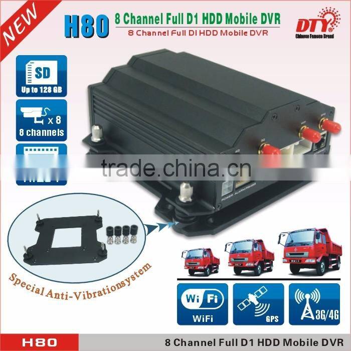 8CH H.264 HDD & SD Card Full D1 MDVR Mobile Video Surveillance Recorder System: H80