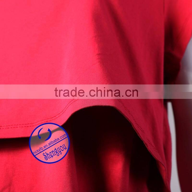Custom Short sleeve spandex cotton maternity breastfeeding nursing clothing