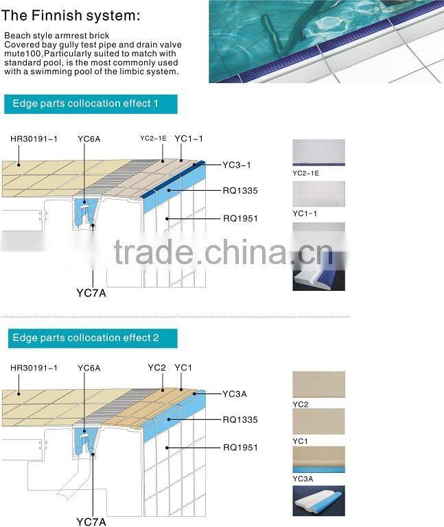 good decorative porcelain ceramic tile angle design for swimming pool