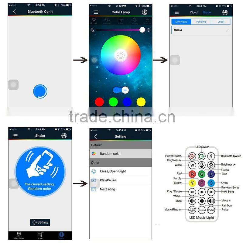 2016 Portable muti-functional speaker system wireless LED music bulb audio speakers