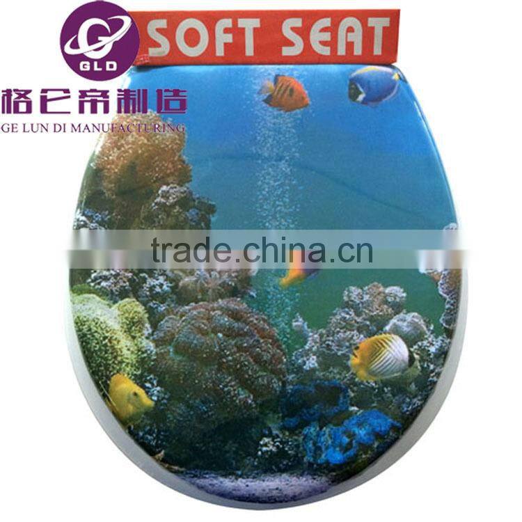 GLD Factory Adult printing pvc soft toilet seat cover with padding