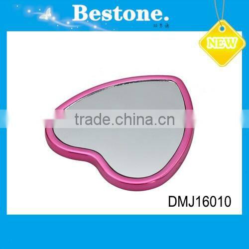 Fashion hear shape cheap small plastic pocket mirror