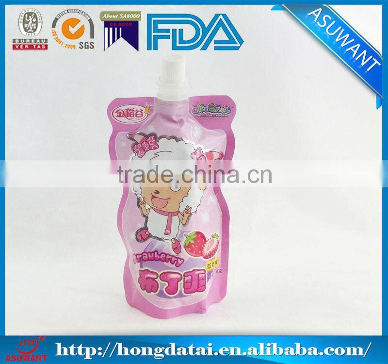 Laminated custom printed spout pouch with zipper