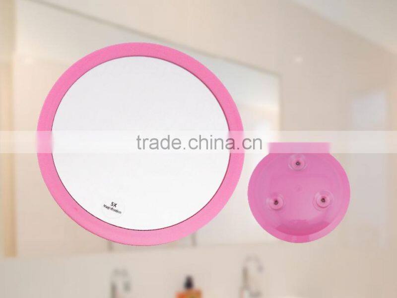 9" round bathroom makeup mirror with suction cups
