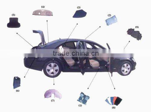 100% polyester flame-retardant needlepunched nonwovens automotive interior fabric(auto headliner)