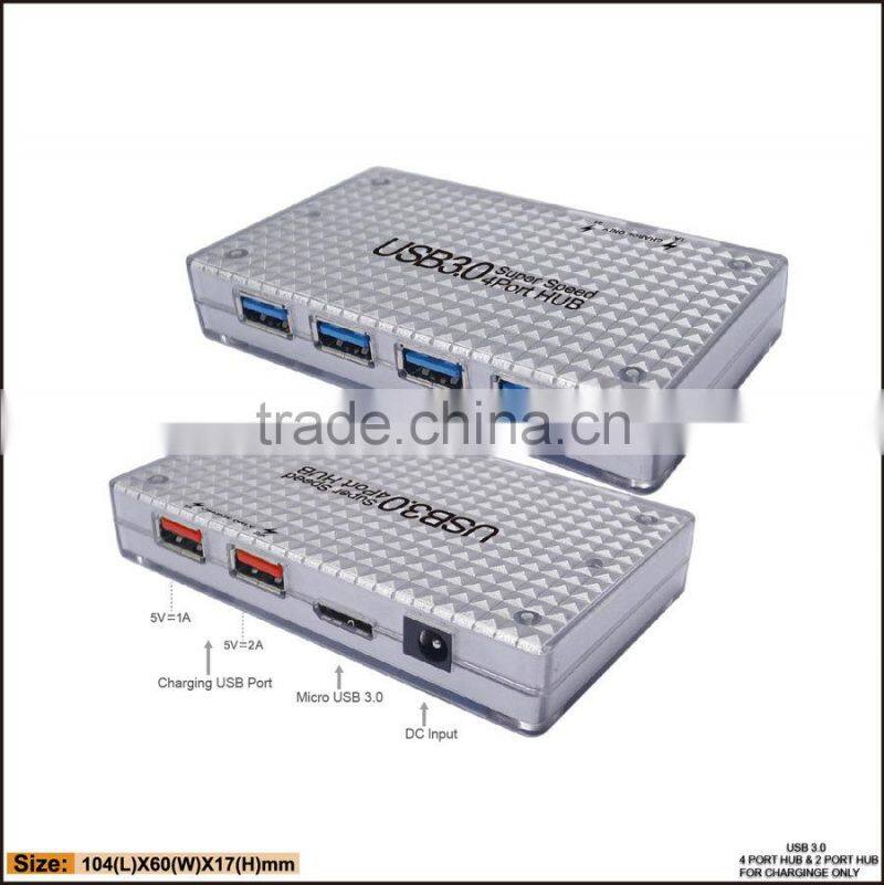 New 6 USB3.0 CHARGING HUB for tablet pc-4 PORTS 3.0 HUB +2 Ports Charging hub for mobiles and Tablets