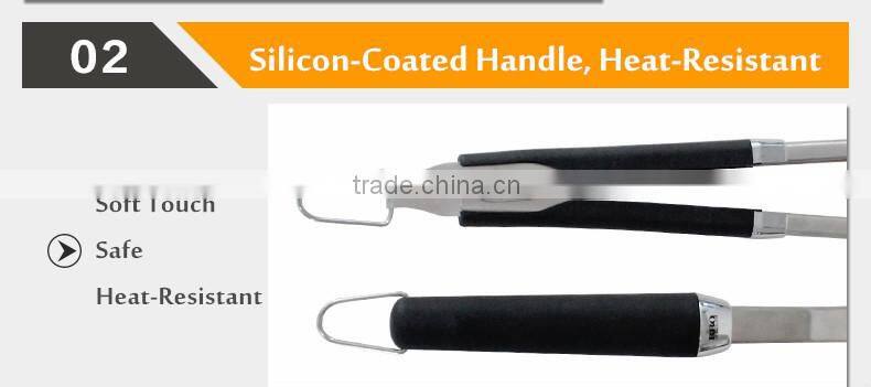 wooden handle stainless steel bbq fork
