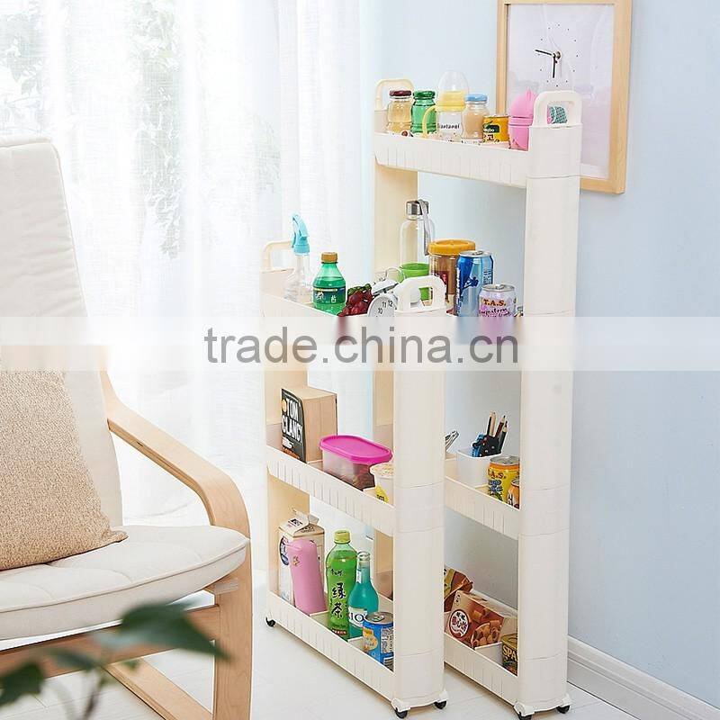 Homeware 4 Layers folding bath kitchen laundry room storage organizer removable plastic shelf with Handel