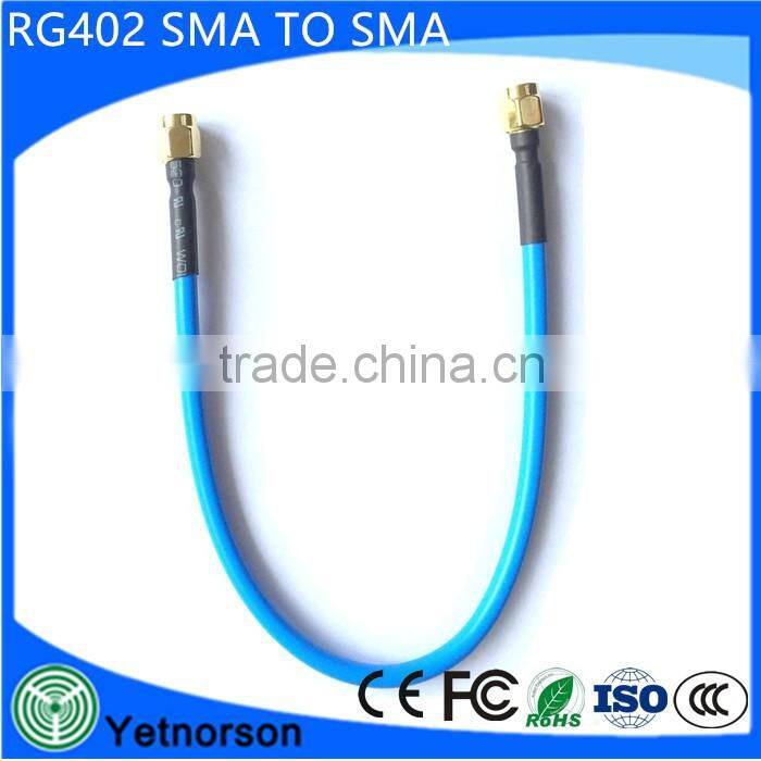 Rf jumper cable sma male coaxial connector for rg402 cable SMA male plug to SMA male Jumper RG402 with blue jacket Cable