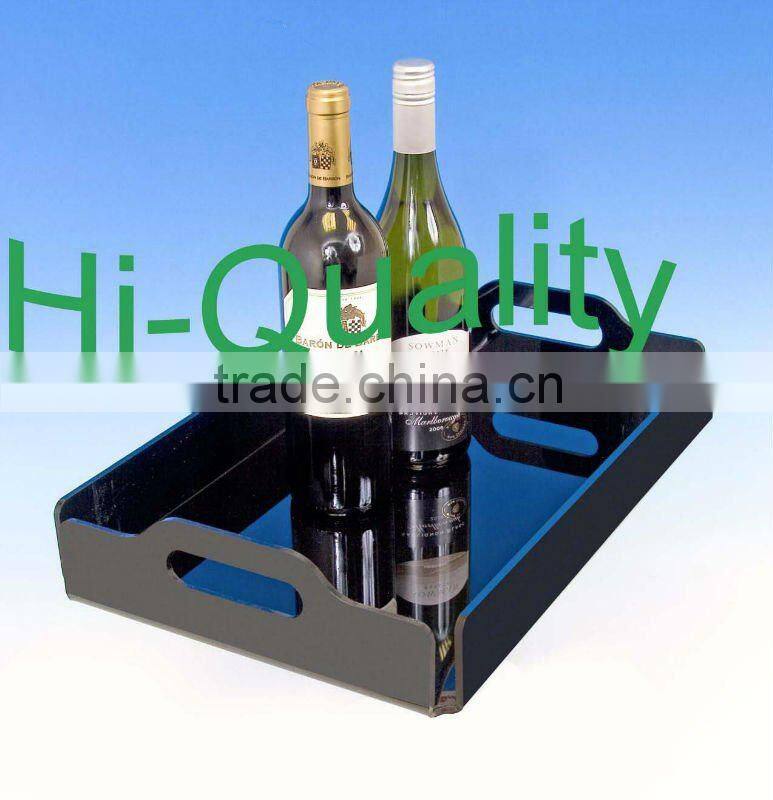2015 hot sales black square acrylic serving tray, acrylic hotel trays