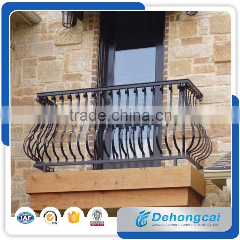 Customized Deluxe Curve Galvanized Wrought Iron Balcony Railing/Steel Balcony Balustrade Handrails