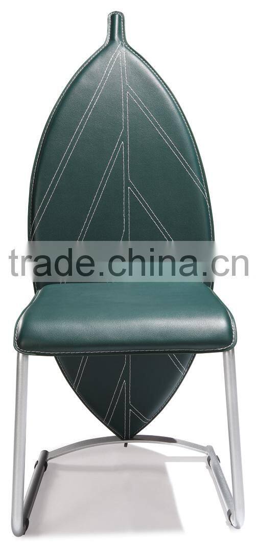 Z636 Hot-sale Green Faux Leather Bow-shaped Modern Furniture Dining Chair