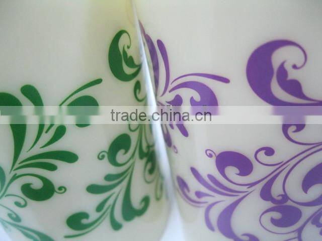 plastic beautiful printing pillar flameless decorative led candles