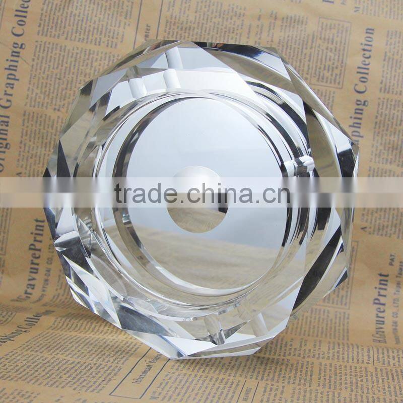 Modern Octagonal Blue antique rectangle Glass Ashtray For Home