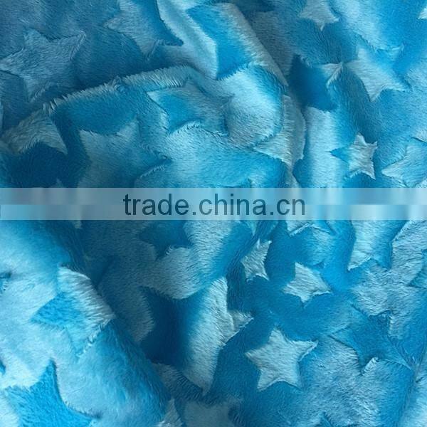 China Manufacturer 14 Colors Available Polyester Cuddle Star Design Fabric