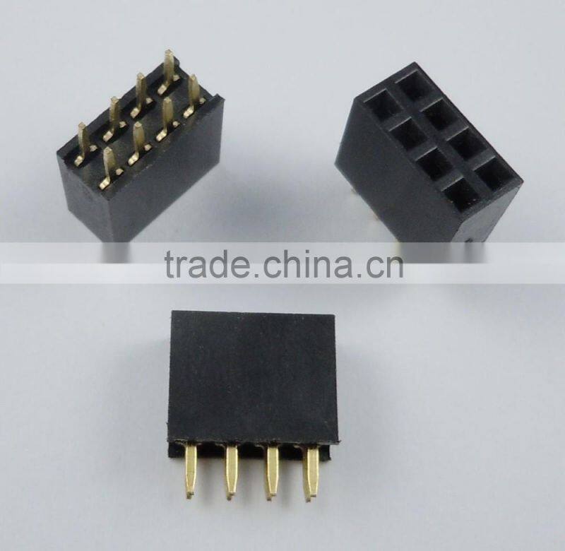 2.54mm 2x4 Pin 8 Pin Female PCB Double Row Straight Header Strip PH:8.5mm