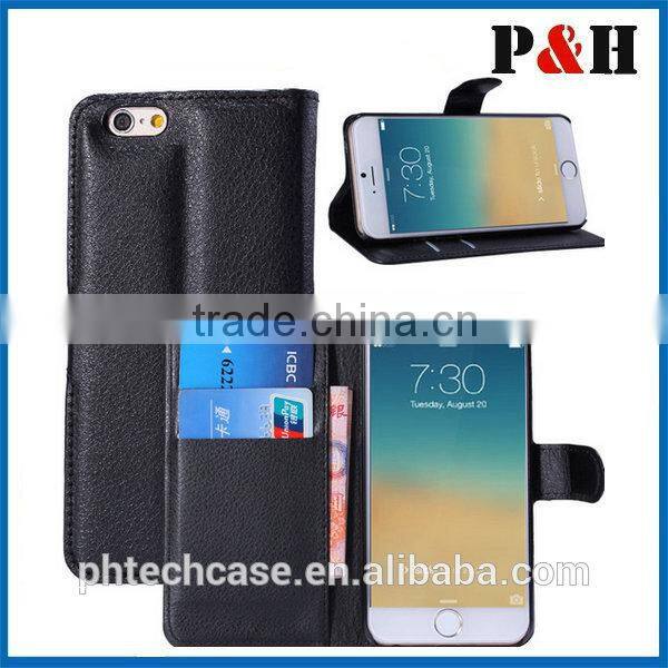 2015 PU leather wallet design mobile phone case with stand function for iphone6 iphone6s